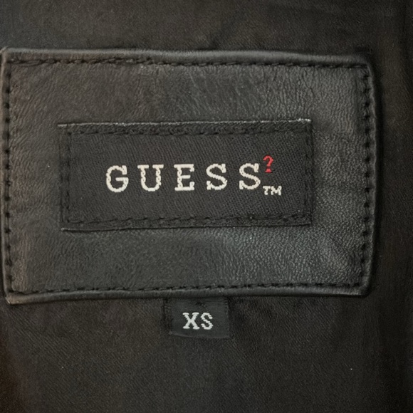 Guess Black Genuine Leather Double Breasted Jacket - Picture 5 of 16
